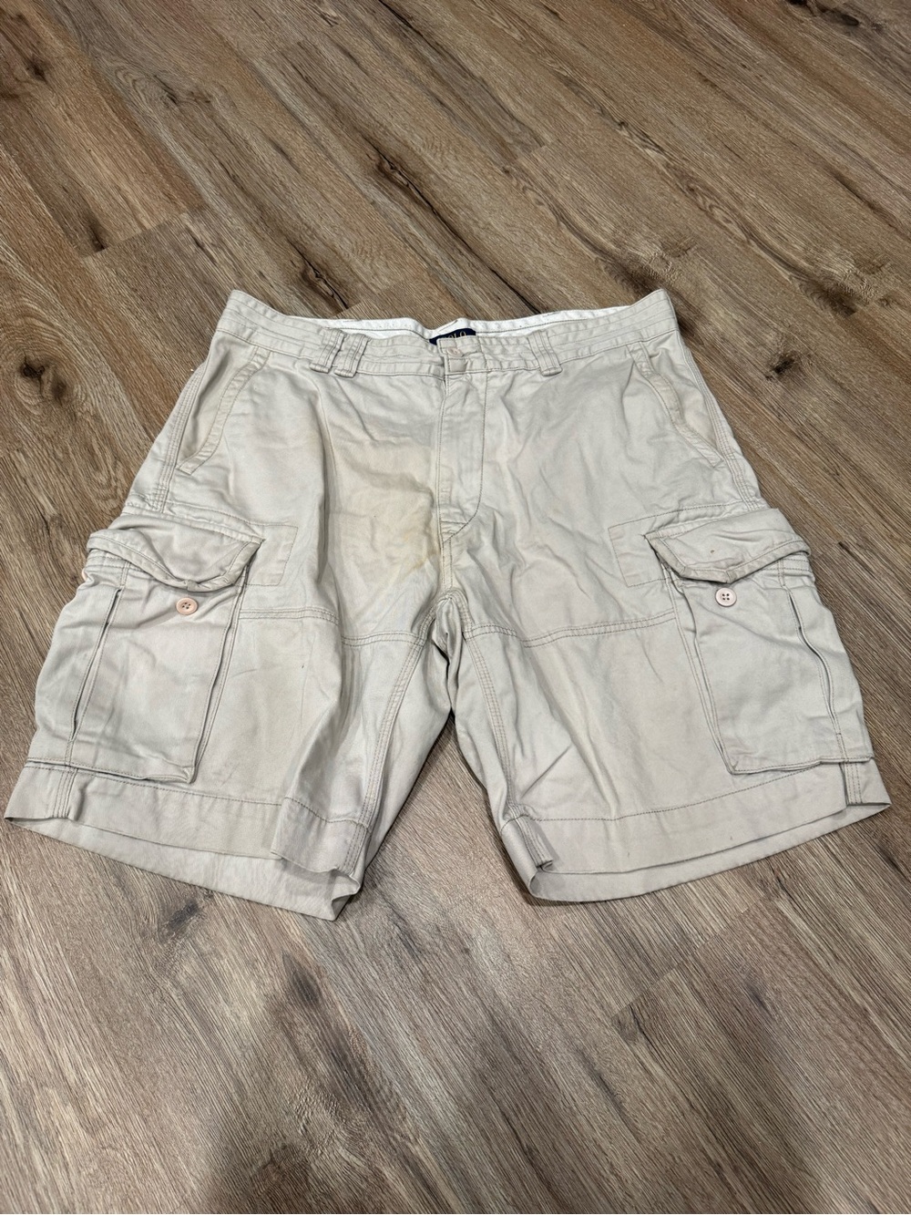 Y2K Ralph Lauren Men's Cargo Shorts in Light Beige